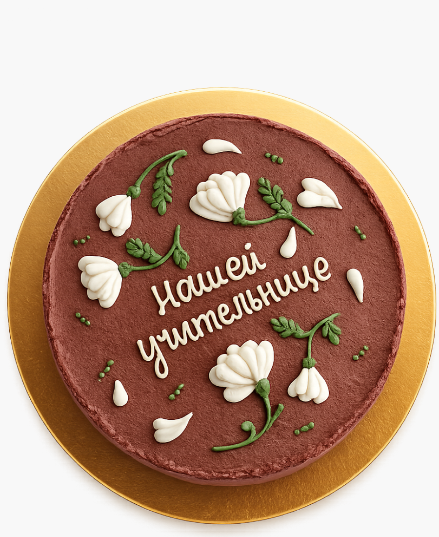 Коричневый бенто-торт с цветами Фото