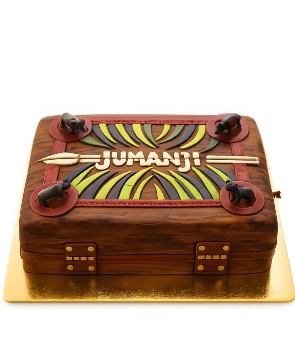 Прямоугольный торт с надписью Jumanji Фото