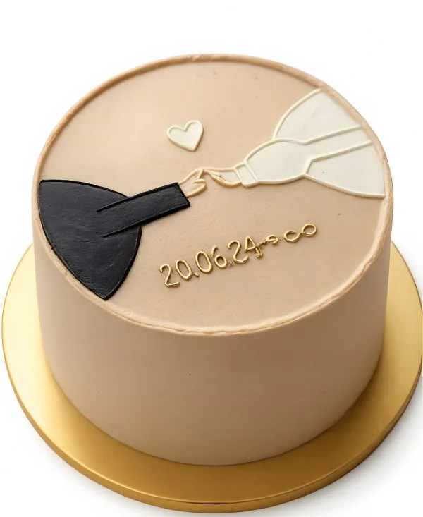 Коричневый торт на годовщину 1 год Фото