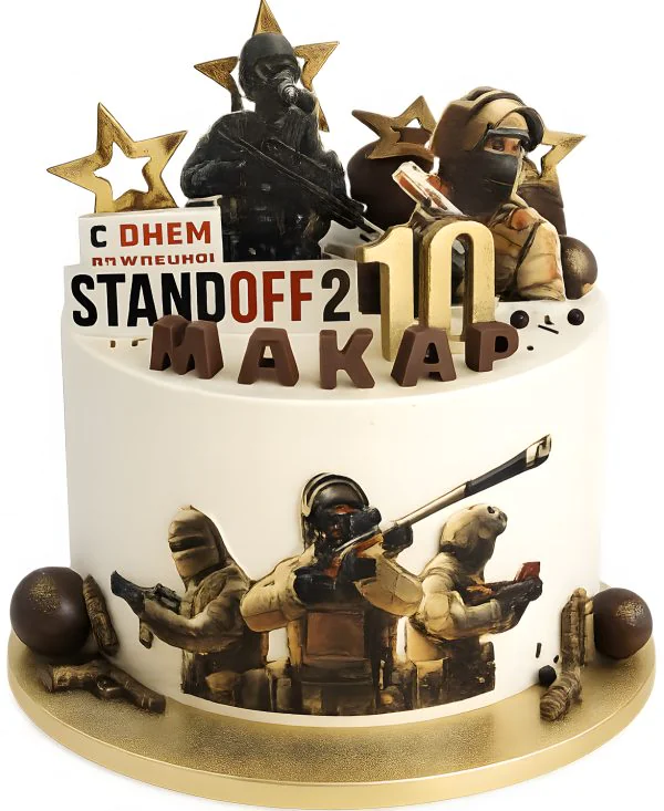Торт на день рождения 10 лет в стиле Стендофф 2 Фото
