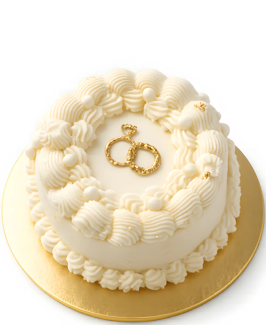 Кремовый бенто-торт с кольцами Фото
