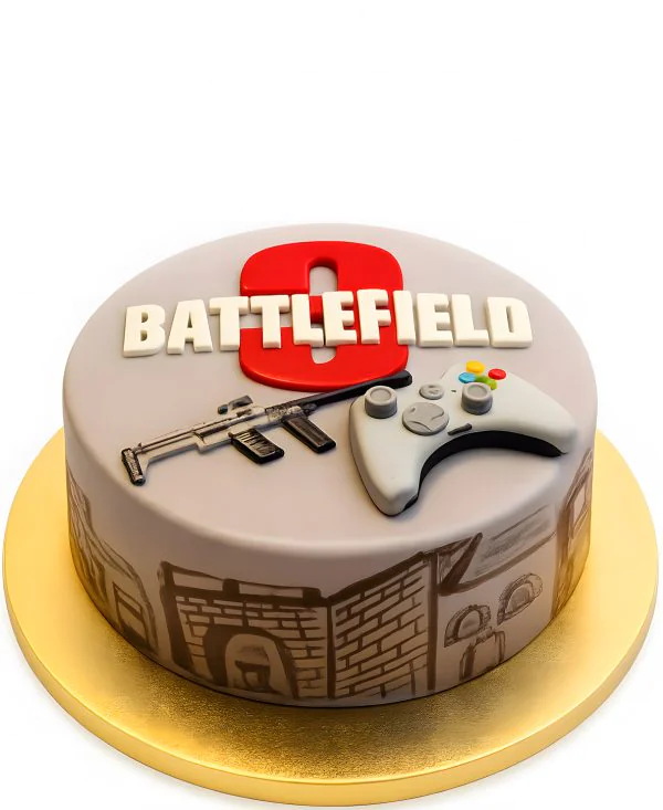 Круглый торт по игре Battlefield Фото
