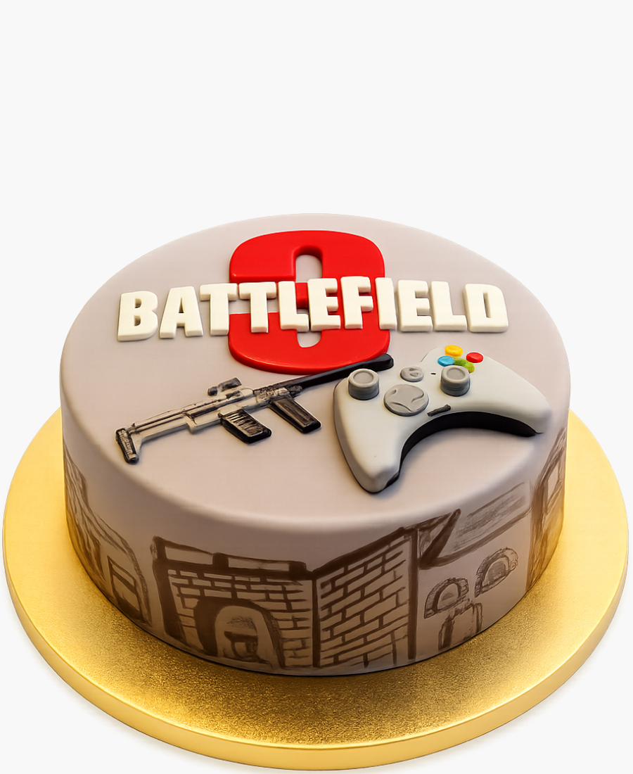 Круглый торт по игре Battlefield Фото