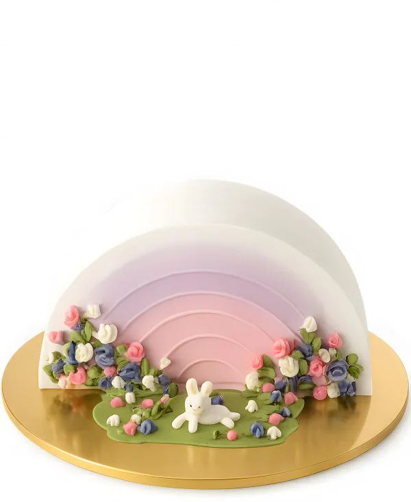 Лесной торт с зайчиком на поляне Фото