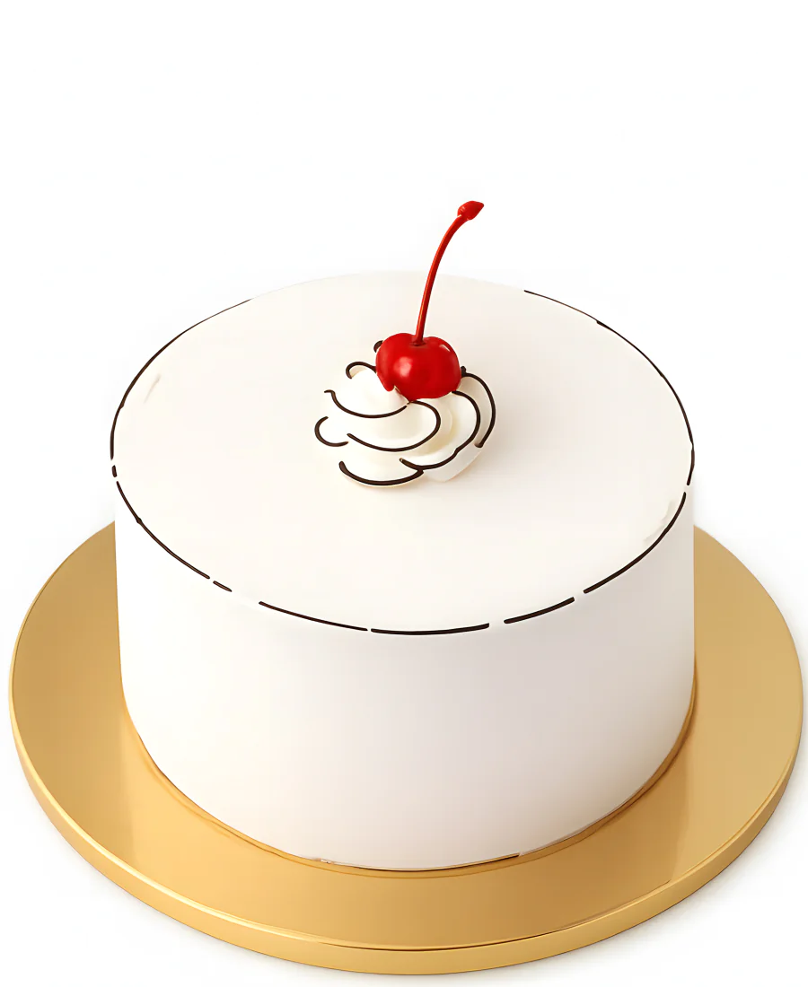 Минималистичный торт с вишенкой в тематике комиксов Фото