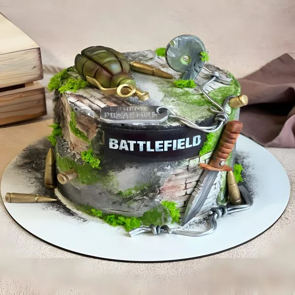 Необычный торт по игре Battlefield Фото
