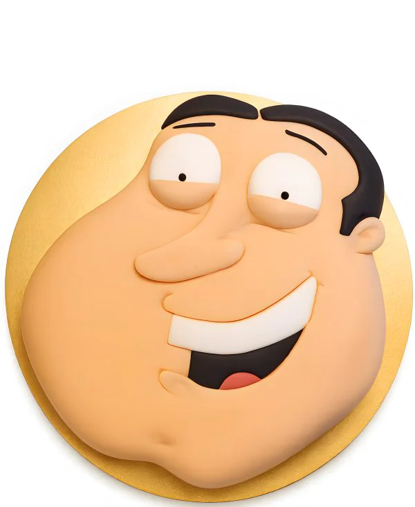 Необычный торт в форме головы Гленна Фото