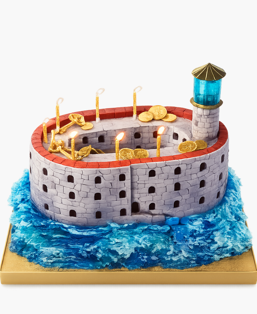 Торт в виде крепости Форт Боярд Фото