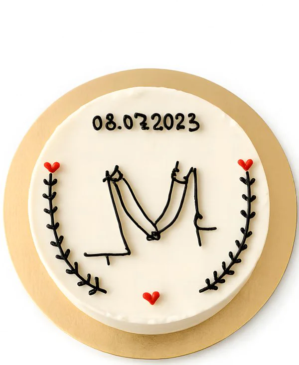 Нежный бенто-торт на годовщину Фото