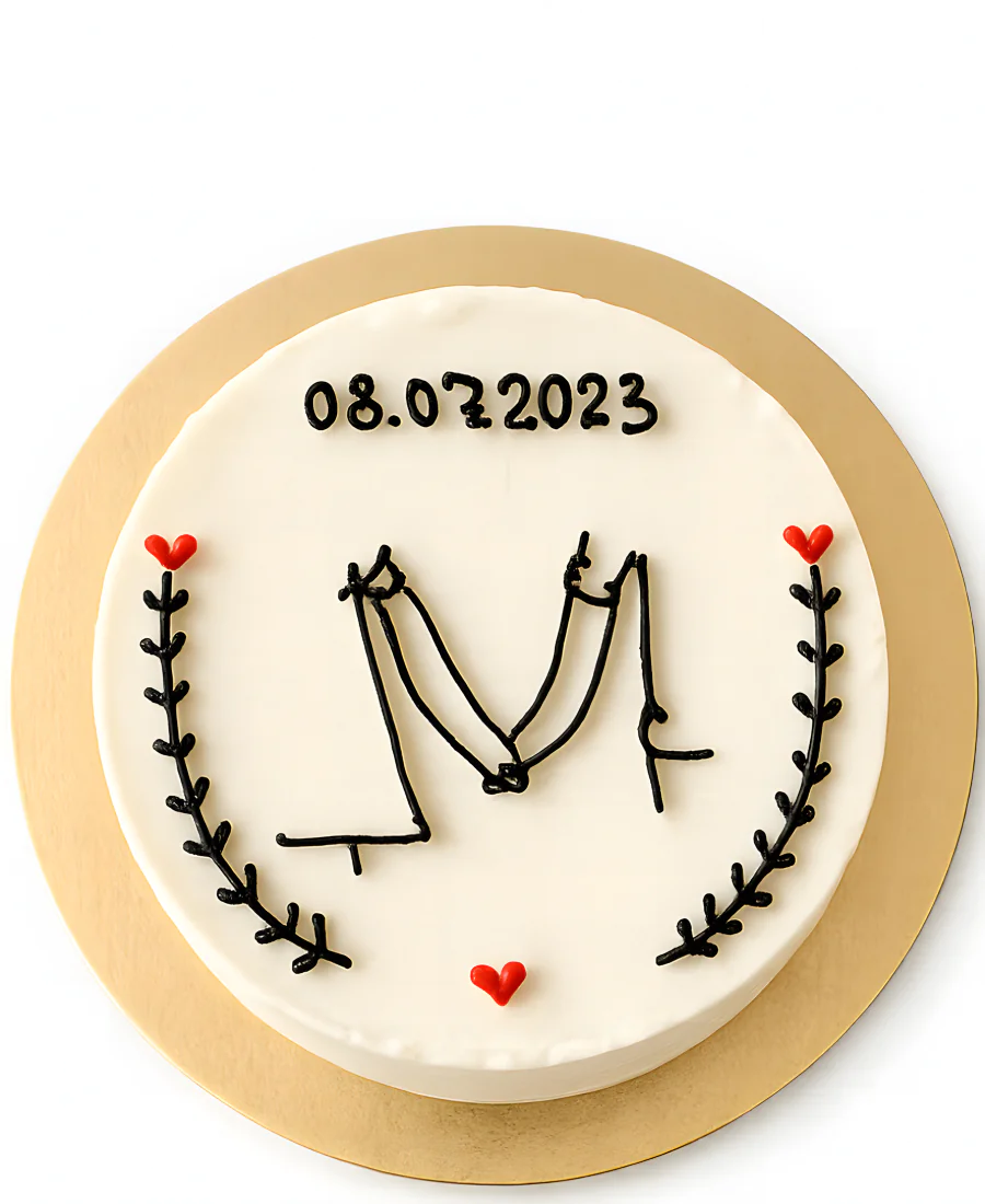 Нежный бенто-торт на годовщину Фото