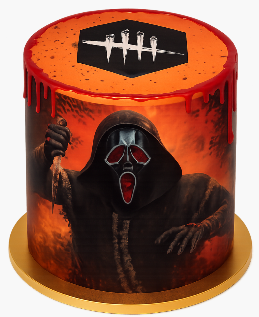 Оранжевый торт с фотопечатью Крика Фото