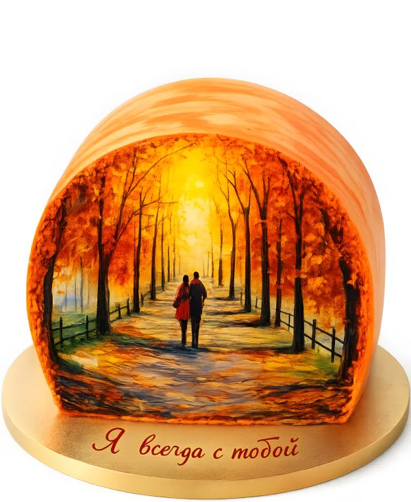 Осенний вертикальный торт с парой Фото