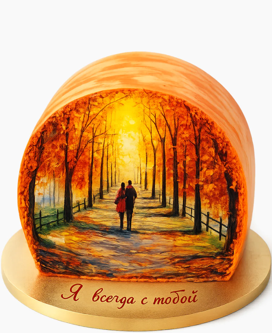 Осенний вертикальный торт с парой Фото