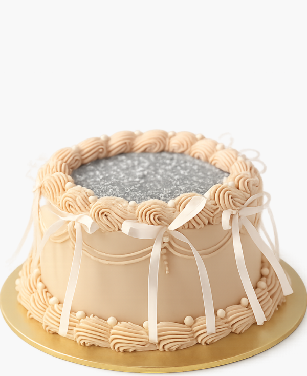 Персиковый торт с блестками Фото