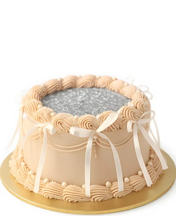 Персиковый торт с блестками Фото