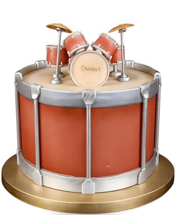 Торт в форме барабана Фото