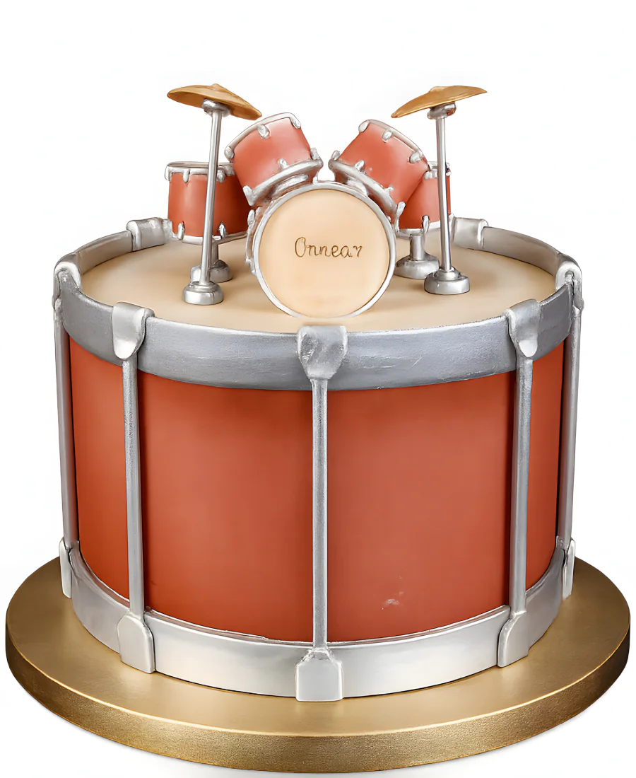 Торт в форме барабана Фото