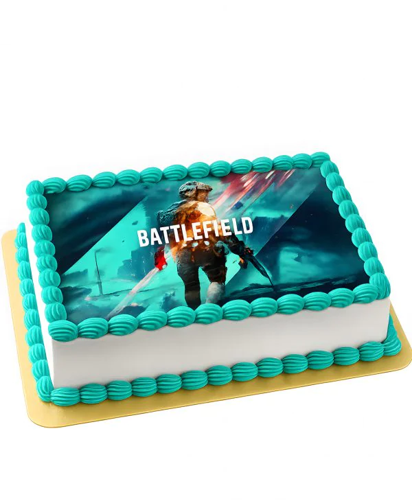 Прямоугольный торт по игре Battlefield Фото