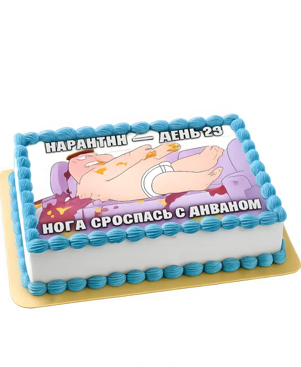 Прямоугольный торт с фотопечатью Питера Фото