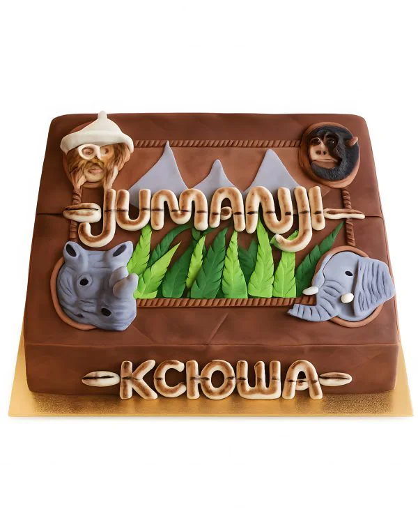 Прямоугольный торт с виде игры Jumanji Фото