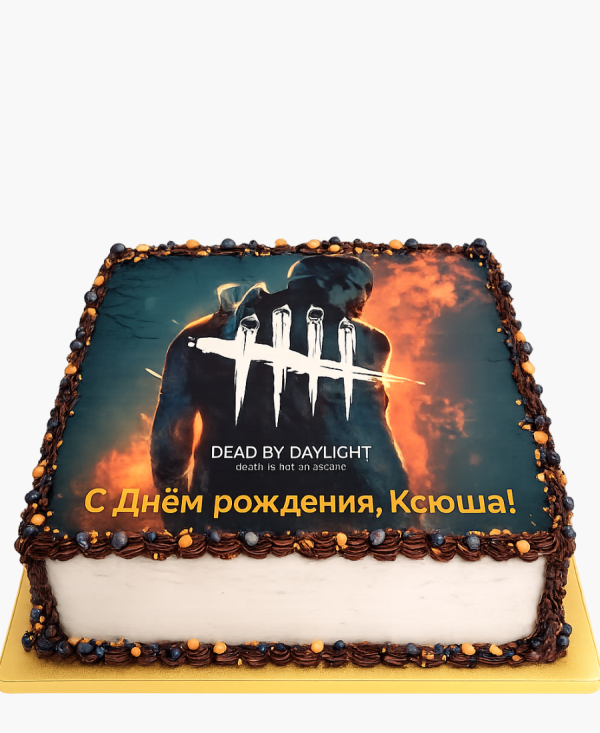 Прямоугольный торт в стиле Dead By Daylight Фото