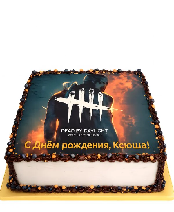 Прямоугольный торт в стиле Dead By Daylight Фото