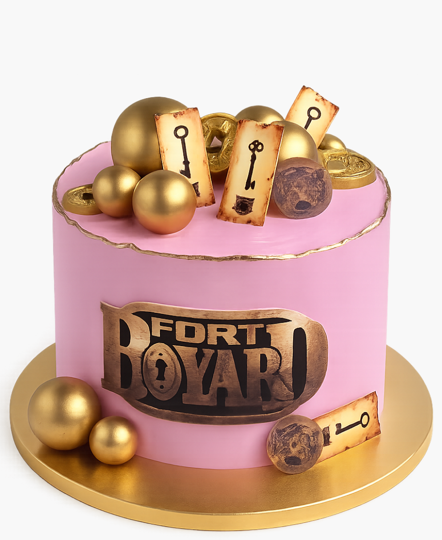 Розовый торт Форт Боярд для девочки Фото