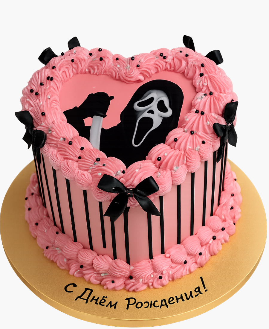 Розовый торт с фотопечатью Фото