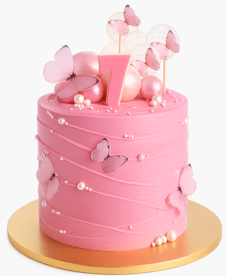 Розовый торт с леденцами на 7 месяцев Фото