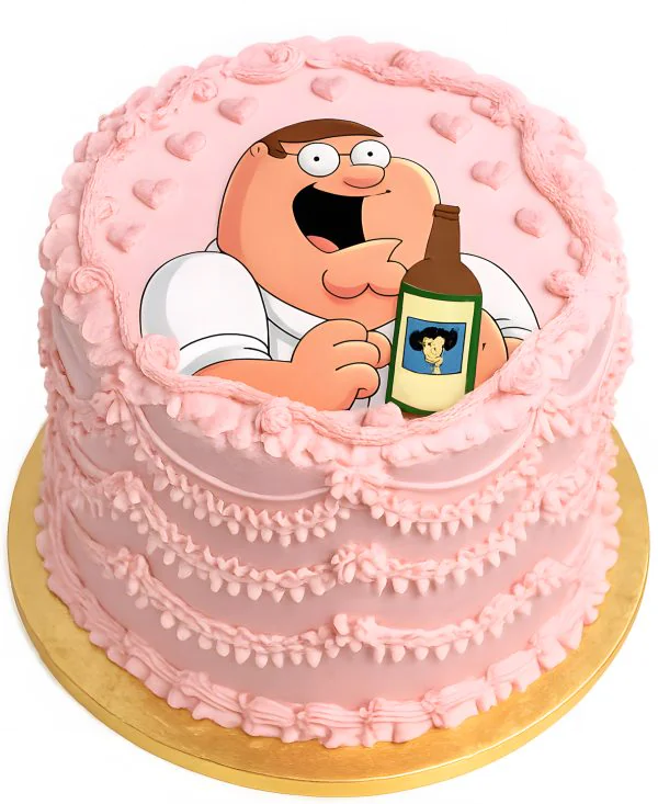 Розовый торт с Питером Фото