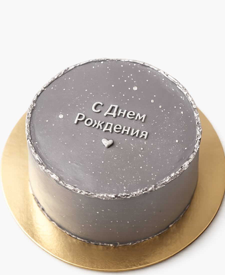 Серебряный бенто-торт с блестками Фото