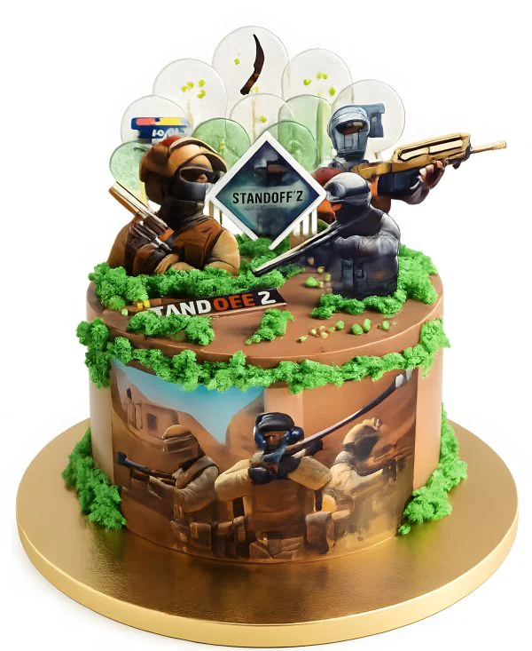 Шикарный торт с леденцами по игре Стендофф 2 Фото