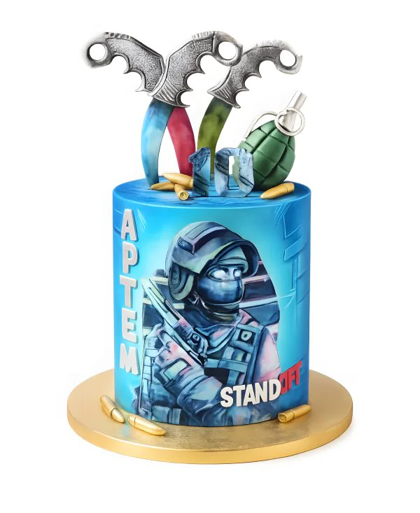 Торт с ножами на 10 лет Фото