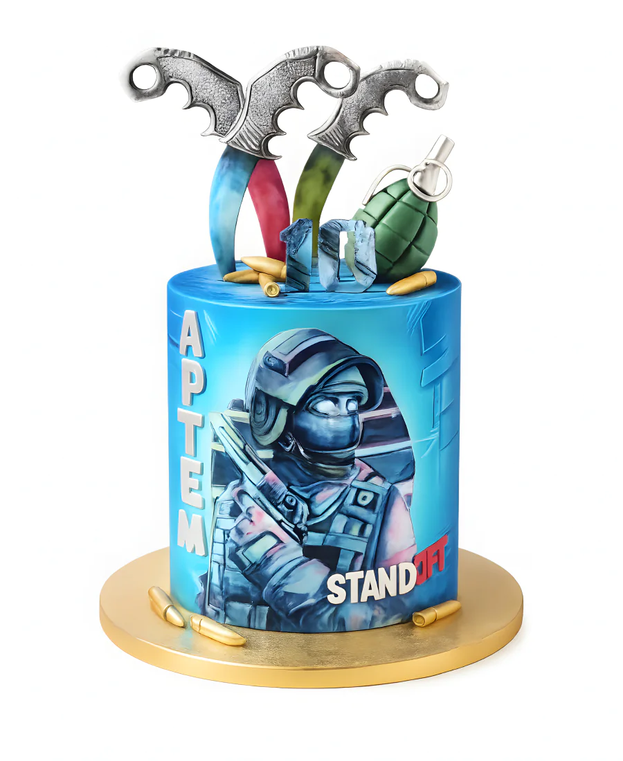 Торт с ножами на 10 лет Фото