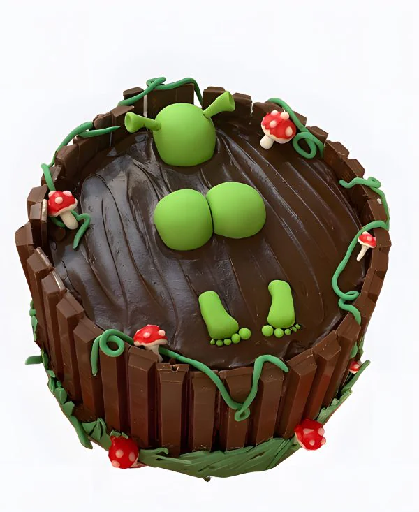 Шоколадный торт со Шреком Фото