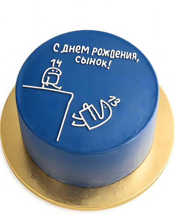 Синий бенто-торт мальчику Фото