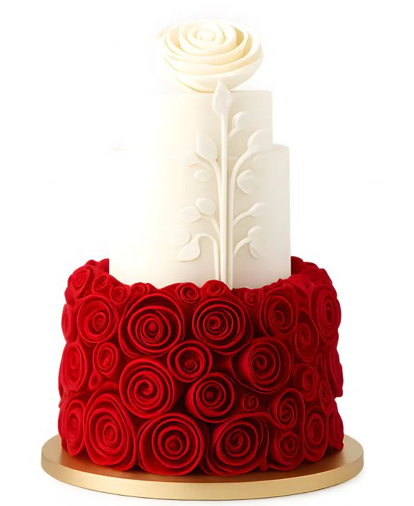 Торт женщине с розами из мастики Фото