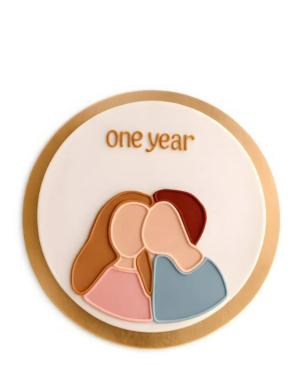 Торт на годовщину ситцевой свадьбы 1 год Пара Фото