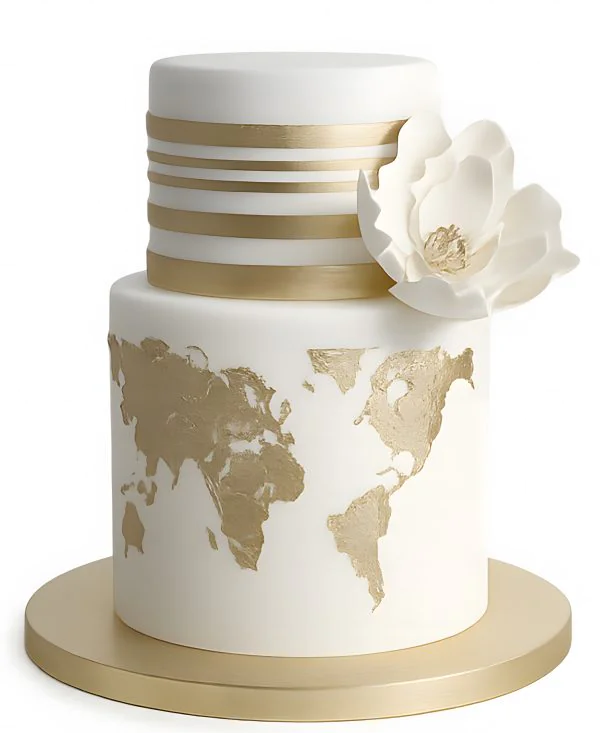 Торт на корпоратив с картой мира Фото