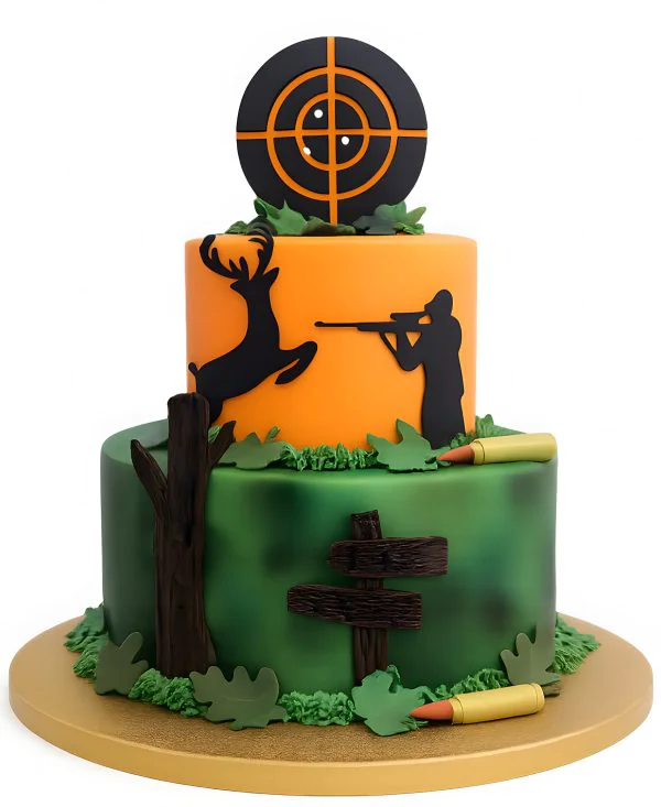 Торт охотнику с мишенью Фото