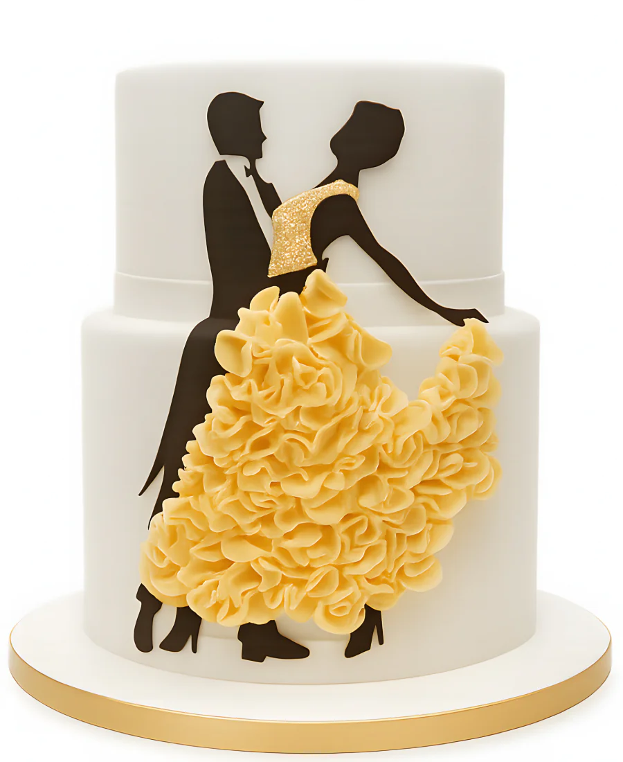 Торт девушка в желтом платье Фото