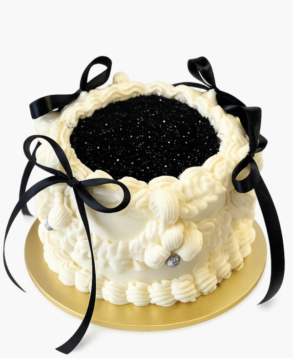 Торт с черными блестками Фото