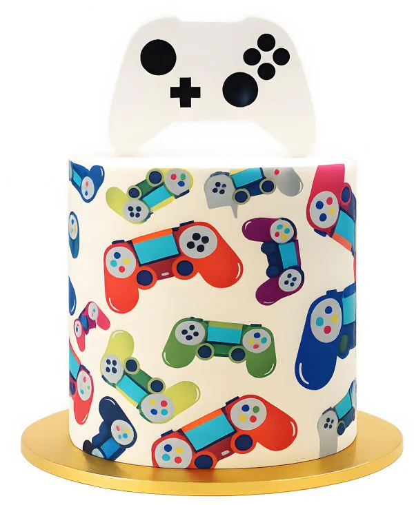 Торт с фотопечатью джойстиков Фото