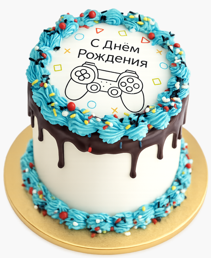 Торт с кремовыми каемками и фотопечатью Фото