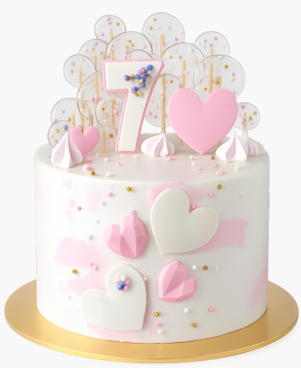 Торт с леденцами и сердечками Фото