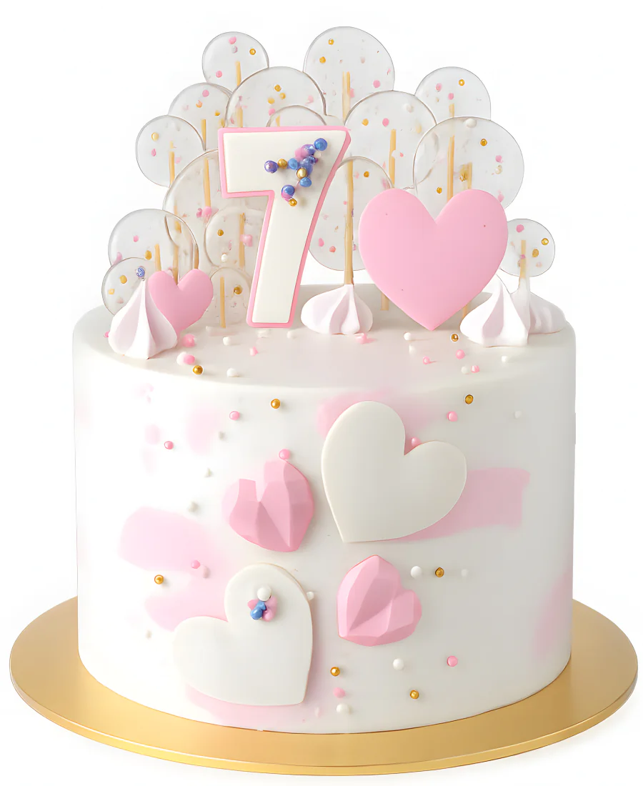 Торт с леденцами и сердечками Фото