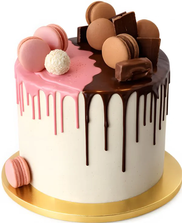 Торт с макарунами отцу и дочке Фото