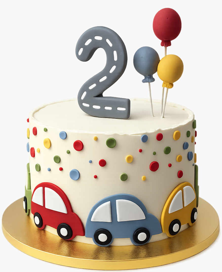 Торт с машинами и шариками Фото