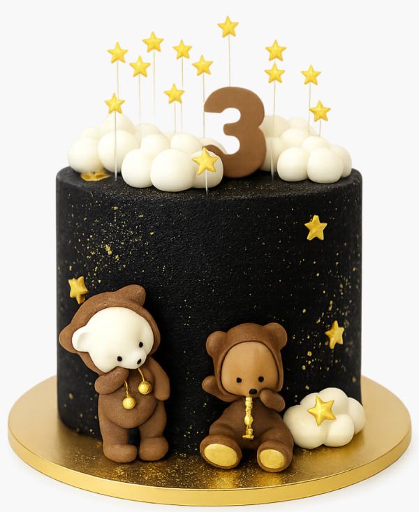 Торт с медведями и звездами Фото