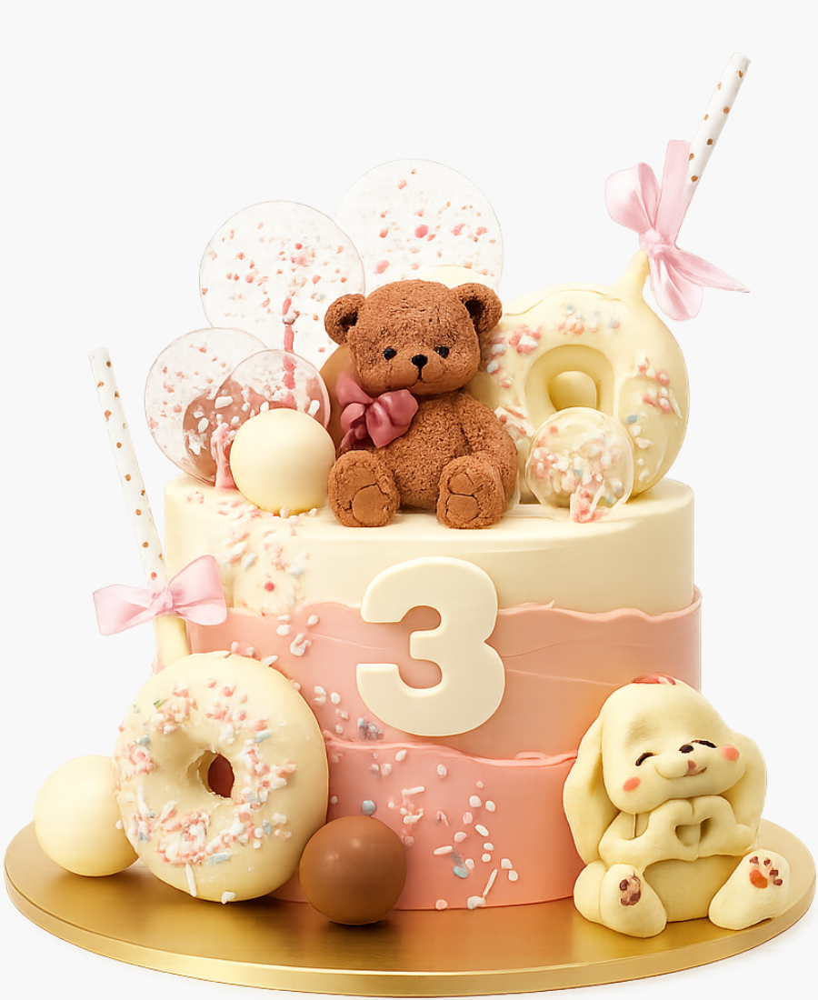 Торт с пончиками на 3 месяца Фото